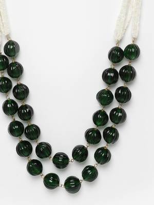 Green pearls, natural stones, faux emerald necklaces 4