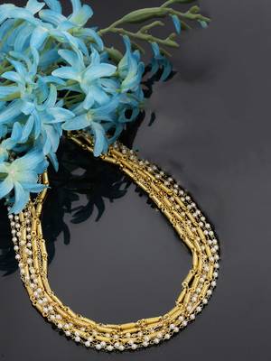 Gold pearls, natural stones necklaces 2