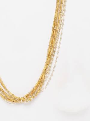 Gold pearls, natural stones necklaces 4