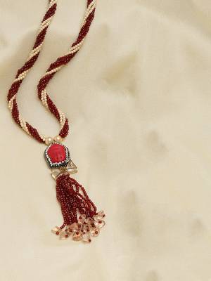 Red kundan, american diamonds, pearls, natural stones, faux ruby necklaces 2