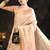 Cream woven raw silk saree with blouse