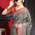 Black woven raw silk saree with blouse