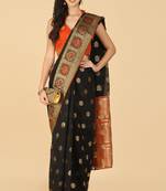Black Resham Woven Art Silk Sarees