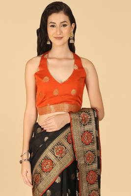 Black Resham Woven Art Silk Sarees 5