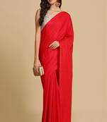 Red Zari Woven Fancy Satin Sarees