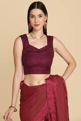 Wine Chiffon Swarovski Party Wear Saree 5