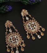 Styylo Fashion LCT Gold Plated Cubic Zirconia Floral Shape Chandbali Earring