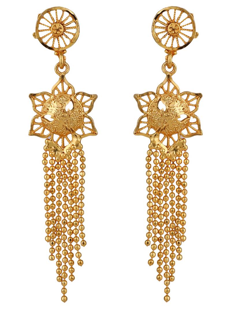 Styylo Fashion Gold Plated Jaal Work Star Traditional Brass Full Neck Cover Jewellery Set