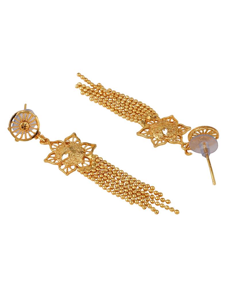 Styylo Fashion Gold Plated Jaal Work Star Traditional Brass Full Neck Cover Jewellery Set