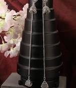 Oxidised Silver Traditional Look Jhumka With Ear Chain