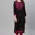 Hand Embroidered Black Cotton Lucknow Chikan Women Trending Kurta