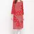Hand Embroidered Red Cotton Lucknow Chikankari Women Kurta