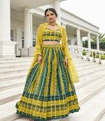 COLOR DESIGNER FANCY PARTY WEAR GEORGETTE LEHENGA CHOLI WITH SEQUENCE WORK SEMI STITCHED