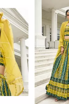COLOR DESIGNER FANCY PARTY WEAR GEORGETTE LEHENGA CHOLI WITH sequin WORK 