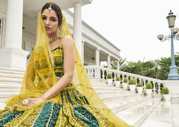 COLOR DESIGNER FANCY PARTY WEAR GEORGETTE LEHENGA CHOLI WITH sequin WORK  4