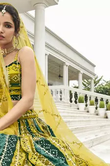 COLOR DESIGNER FANCY PARTY WEAR GEORGETTE LEHENGA CHOLI WITH sequin WORK 