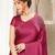 Dark Rose Satin Printed Saree With Blouse
