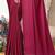 Dark Rose Satin Printed Saree With Blouse
