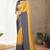 Orange Satin Printed Saree With Blouse