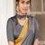 Orange Satin Printed Saree With Blouse