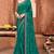 Teal Chiffon Printed Saree With Blouse