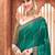 Teal Chiffon Printed Saree With Blouse