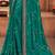 Teal Chiffon Printed Saree With Blouse