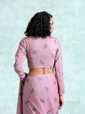 Light Mauve Printed Velvet Blouse 4