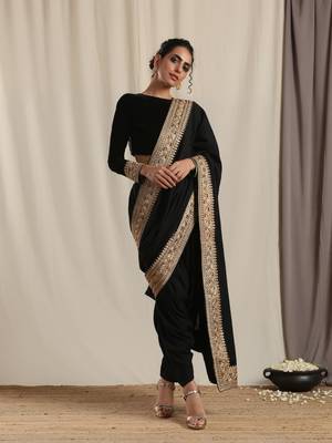 Black Velvet Embroidered Lace Blouse 2