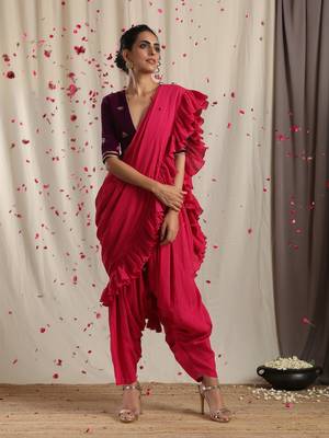 Wine Velvet Embroidered Blouse 4