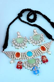 Multicolor Silver Plated Necklaces
