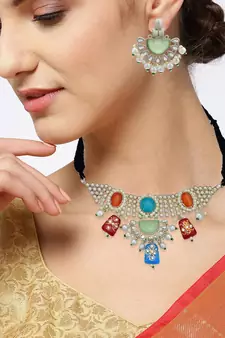 Multicolor Silver Plated Necklaces