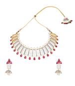 Pink agate necklace-sets