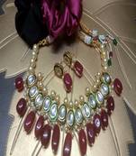 Maroon agate necklace-sets