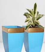 ecofynd 8 inches Midland Metal Planter Indoor Outdoor Balcony Tapered Plant Pot Home Garden Office Flowering Container