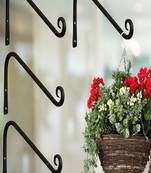 ecofynd 4 Pack Metal Wall Hook Hanging Plant Bracket Decorative Straight Plant Hanger for Pots, Bird Feeders, Planters