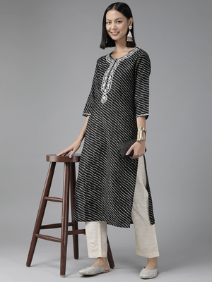 Black embroidered silk kurtas-and-kurtis 5