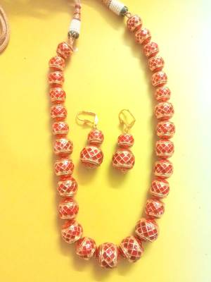 Runjhun Gold Plated Onyx Beads Designer Traditional Necklace 1