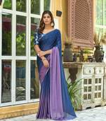 Teal Blue Colour Girlish Bollywood Style Saree For Premium Looks