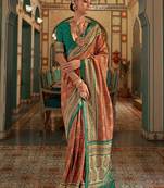 Beautifully Crafted Heavy Woven Designer Saree With Swarovski Work On Maroon Colour Patola Silk