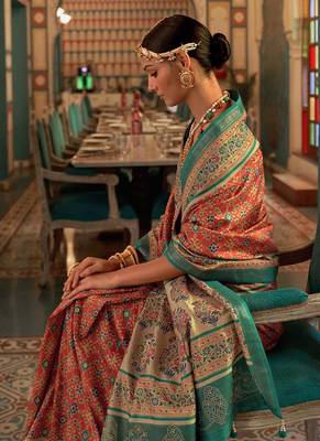 Beautifully Crafted Heavy Woven Designer Saree With Swarovski Work On Maroon Colour Patola Silk 2