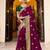 Amazing Wedding Season Designer Jari Embroidery Work Vichitra Silk Saree In Wine Colour
