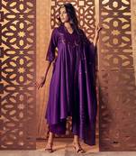 PURPLE kurta with pant and dupatta