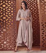 FAWN Crepe kurta with pant and dupatta
