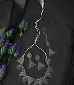Classic Oxidised Triangle shaped Neck Choker with Earring Set for Girls and Women
