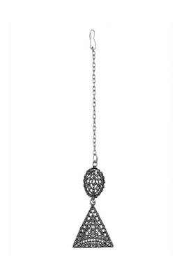 Classic Oxidised Triangle shaped Neck Choker with Earring Set for Girls and Women 4