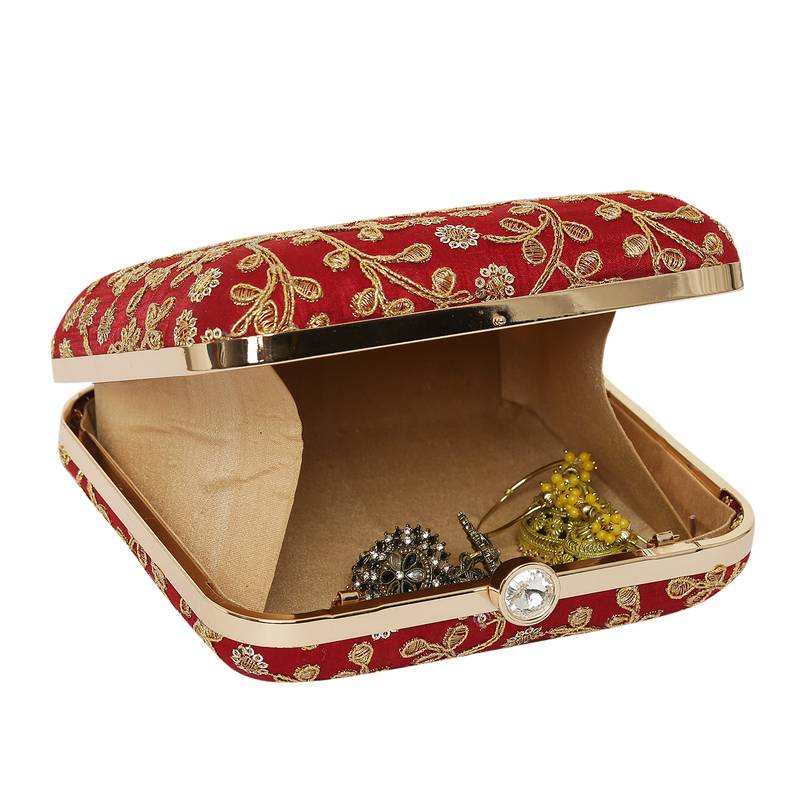 Worthyy Enterprises Embroidered Party Clutch For Women