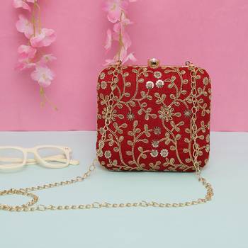 Worthyy Enterprises Embroidered Party Clutch For Women 4