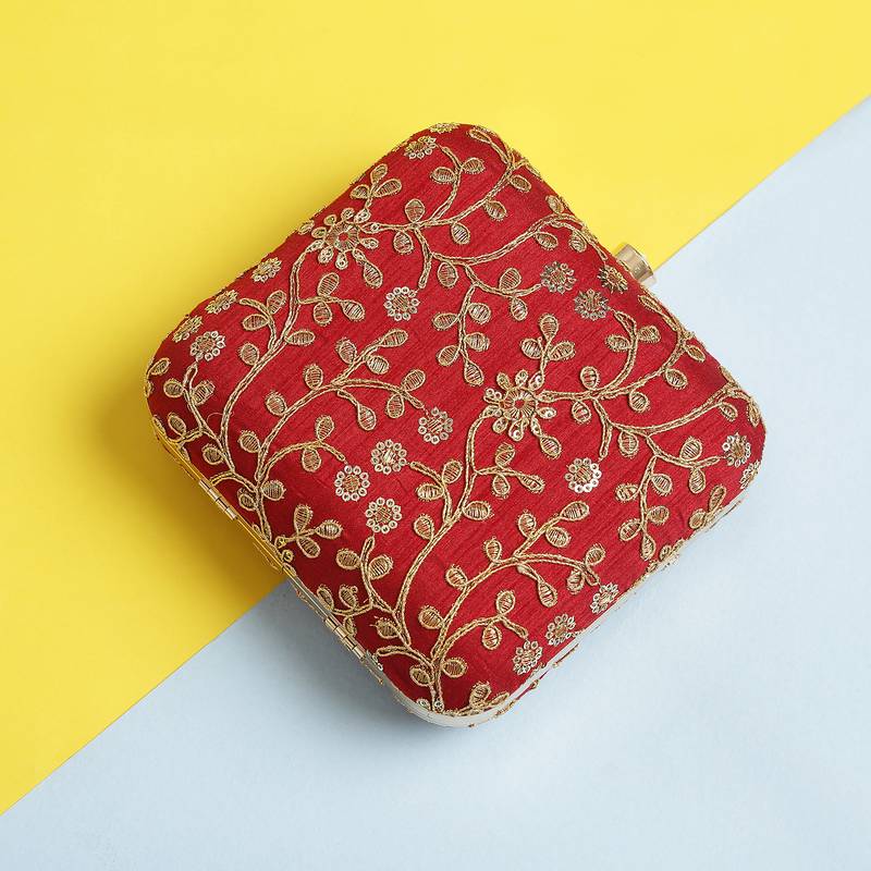 Worthyy Enterprises Embroidered Party Clutch For Women