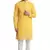 Yellow embroidered georgette kurta with churidar pajama